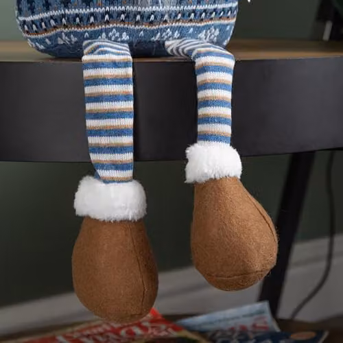 Samuel ALEXANDER Nordic Christmas Gnome Gonk Decoration in Blue and Brown, Height: 48 cm – 5