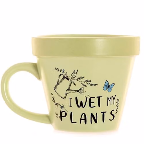 Boxer Gifts Floral Wet My Plants Ceramic Mug in Green and Multicolour