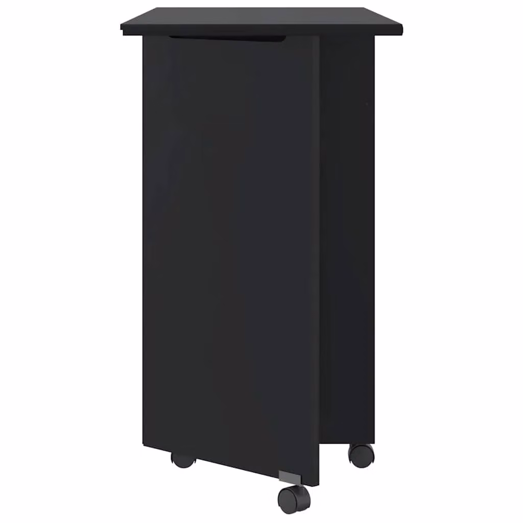 Berkfield Home Rolling Cabinet with Desk in Moss Black Solid Pine Wood – 4