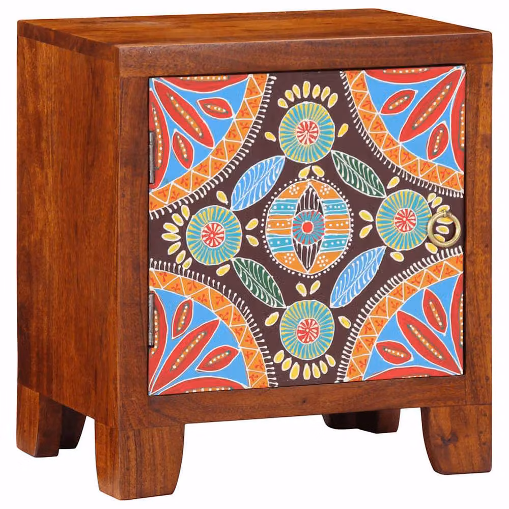 Berkfield Home Set of 2 Acacia Wood Bedside Cabinets in Brown, W/D/H: 40 x 30 x 45 cm – 7