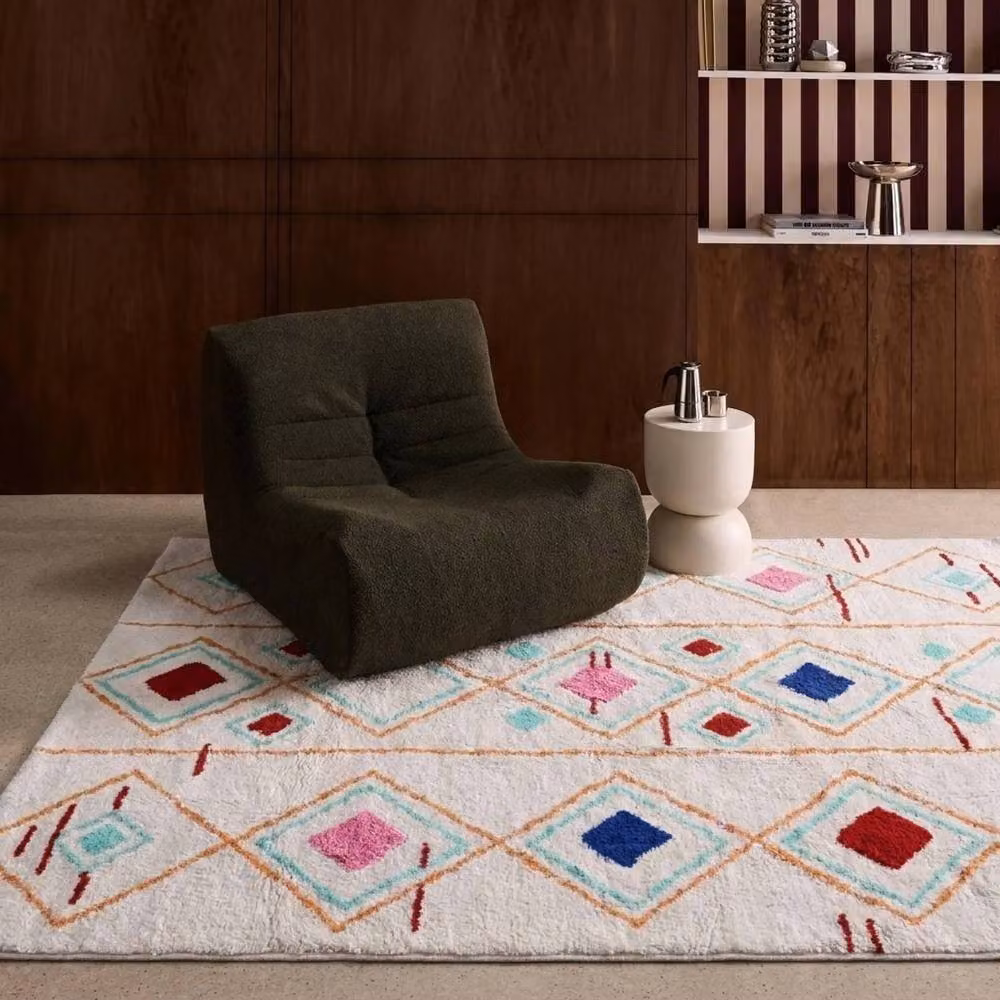 sweeek Moroccan Berber Style Geometric Indoor Rug, Multicoloured, W: 120 cm, L: 170 cm – 3