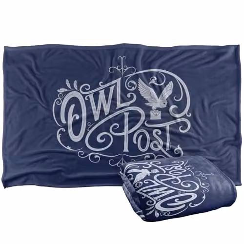 Warner Bros. Harry Potter Owl Post Super Soft Silky Touch Fleece Throw Blanket, Multicolour, W: 91.44 cm x L: 147 cm