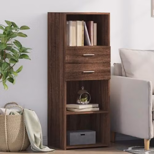vidaXL Highboard in Brown Oak, W/D/H: 45 x 42.5 x 124 cm – 2