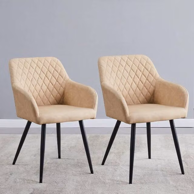 KORVIXA Faux Leather Dining Chair in Beige
