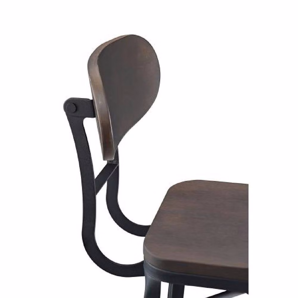 netfurniture Fapone Farmhouse Kitchen Bar Stool with Black Metal Frame and Cherry Wood Seat – 2