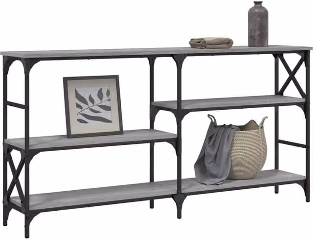 Berkfield Home Decorative Console Table in Grey Sonoma, W/D/H: 150 x 29 x 76.5 cm