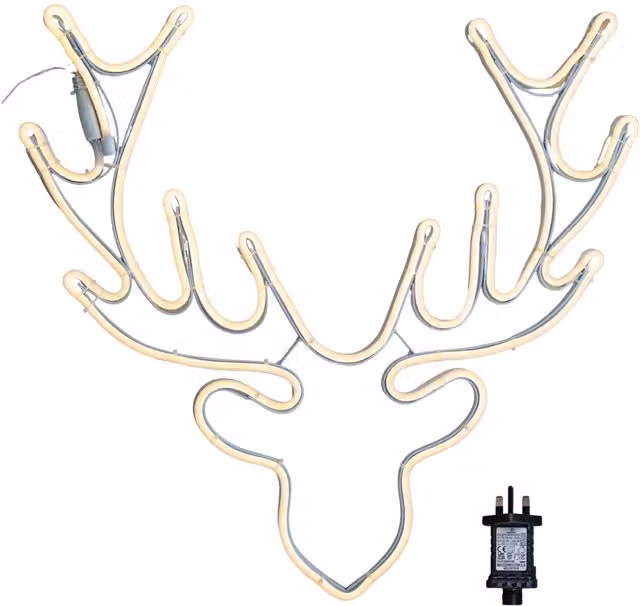 Samuel Alexander Light up Neon Flex Christmas Reindeer Head with Warm White LEDs, 58 cm – 2