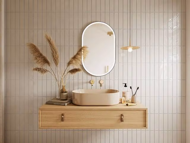 Vente-unique Oval Illuminated Anti-Mist Bathroom Mirror with Black Surround, W: 60 cm, H: 90 cm