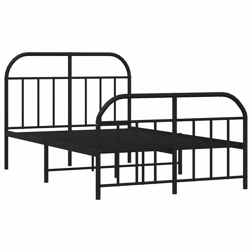 Berkfield Home Metal Bed Frame with Headboard and Footboard in Black, W/D/H: 180 x 200 cm – 3