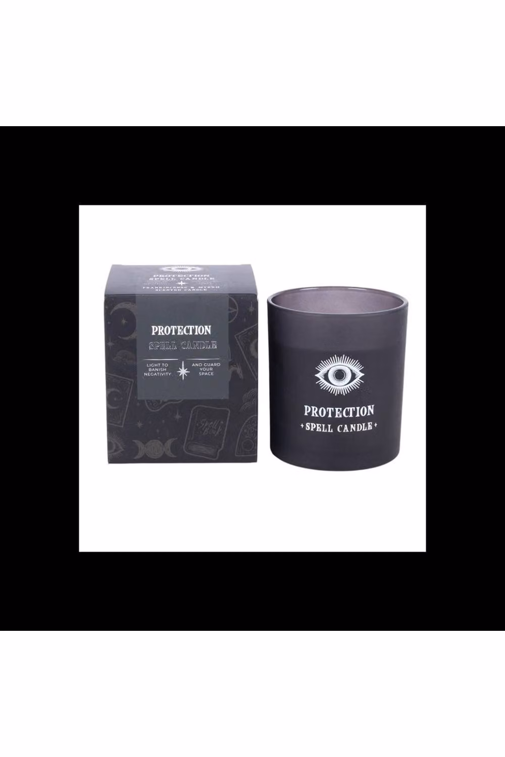 KDMD Protection Frankincense & Myrrh Scented Pillar Candle, Black, Round Tabletop Glass Candle – 2