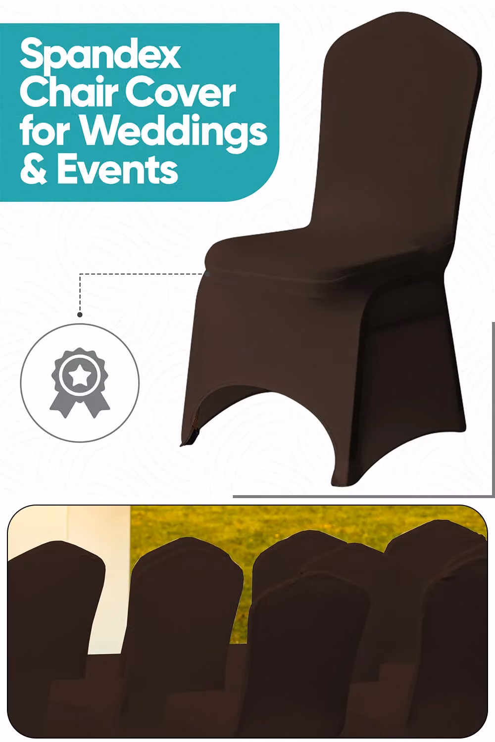 Neel Blue 10-Piece Spandex Arched Front Dining Chair Covers in Chocolate Brown – 3