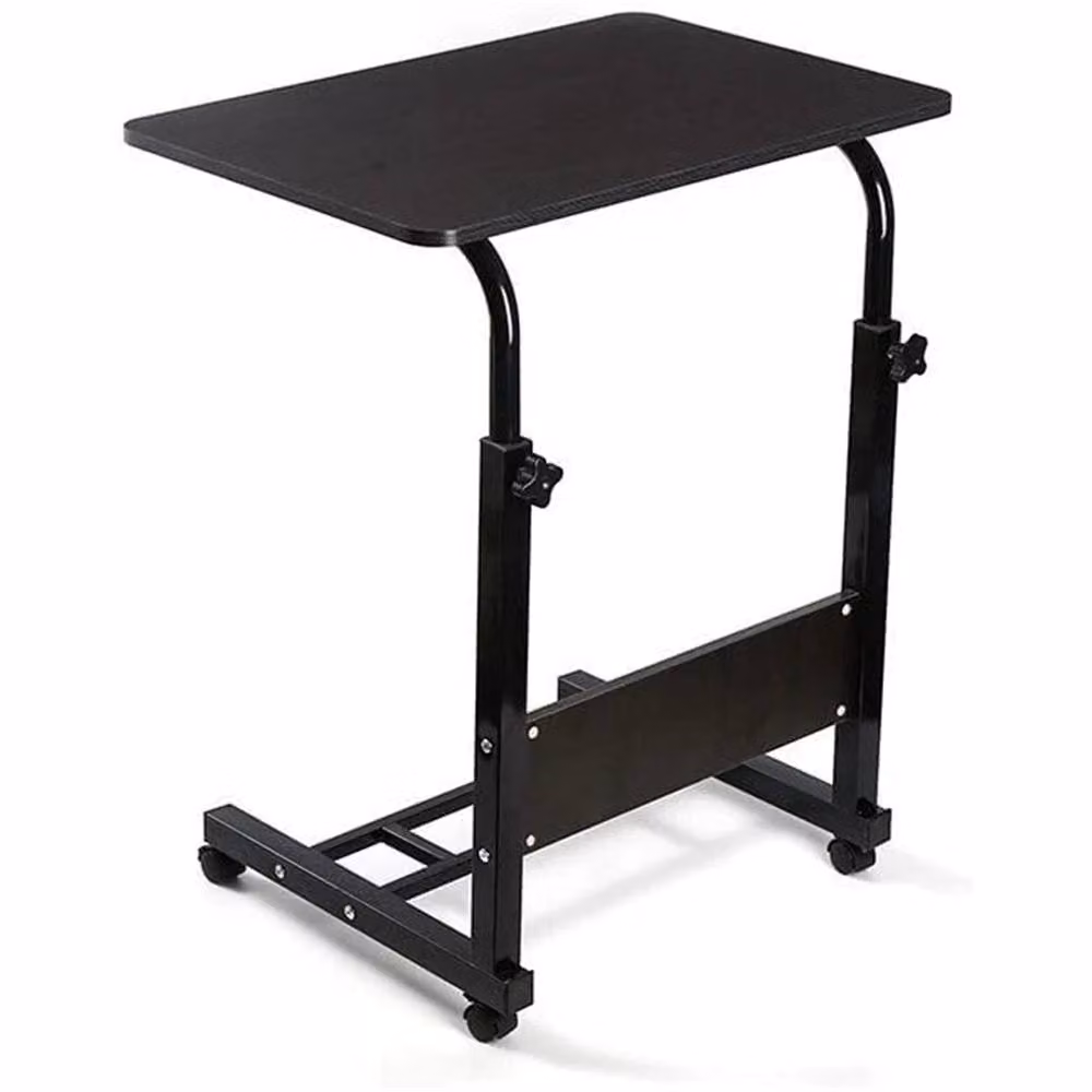 Nordara Adjustable Laptop Table with Wheels, Black Portable Standing Desk Cart, W/D/H: 100 x 100 x 88 cm – 3