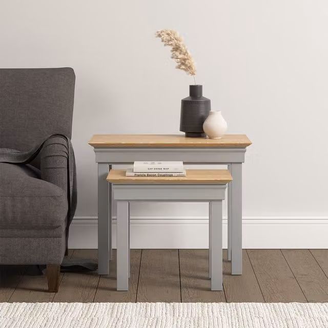 Seconique Bordeaux Nest of 2 Tables in Grey