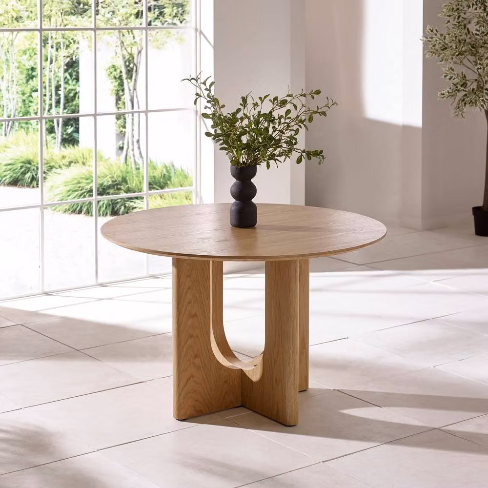 Cheshire Premium Cellini Round Oak Dining Table in Brown, Diameter: 120 cm, Height: 76 cm – 2