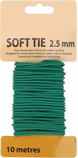Neel Blue 2.5mm Plastic-Coated Garden Twist Plant Ties, 10 Metres, Green