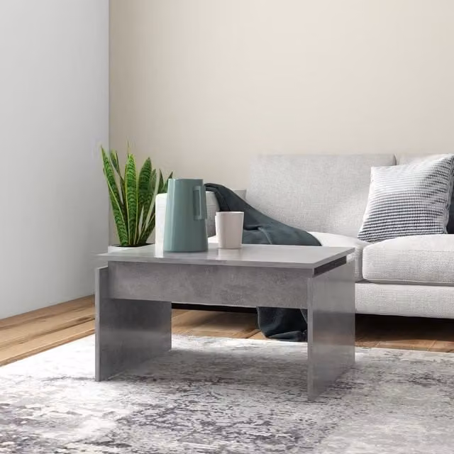 Berkfield Home Modern Rectangular Coffee Table in Concrete Grey, W: 68 cm, D: 50 cm, H: 38 cm – 1