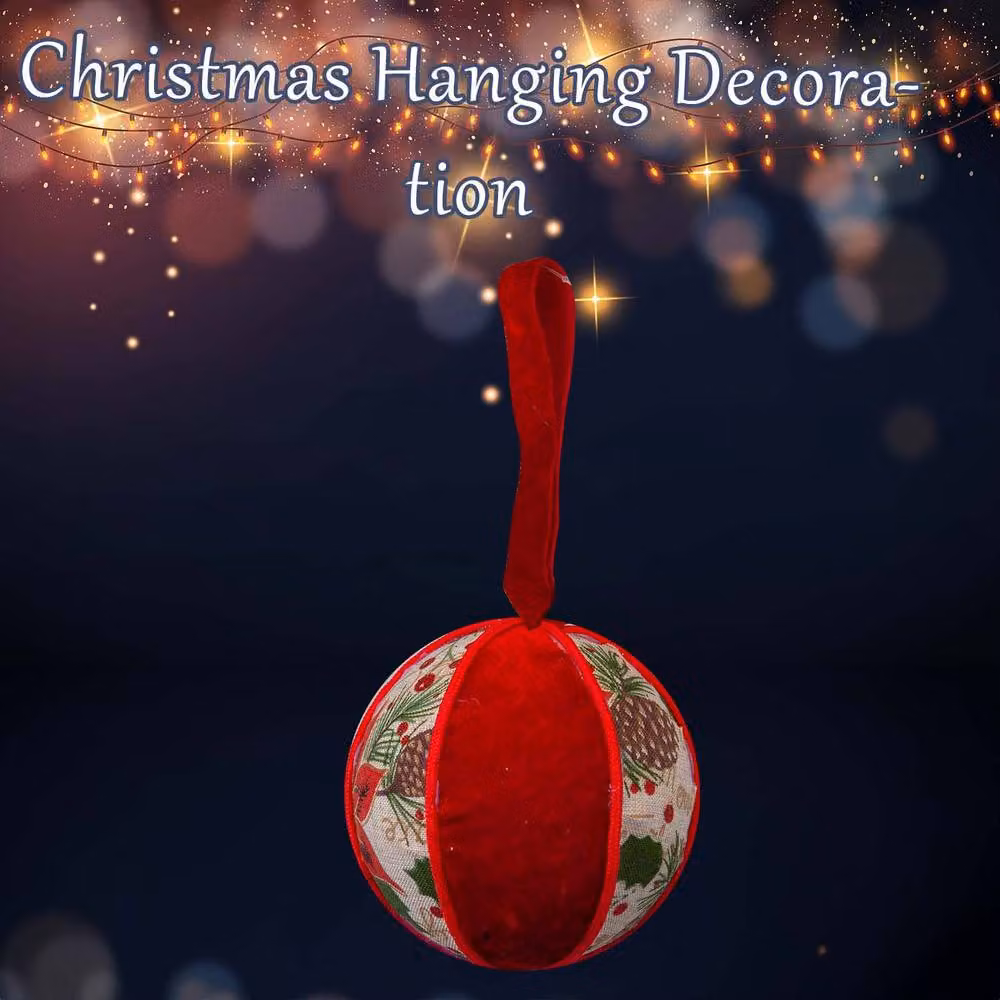 VFM e-Store Red Christmas Hanging Bauble Decoration, W/D/H: 18 x 18 x 10 cm – 3
