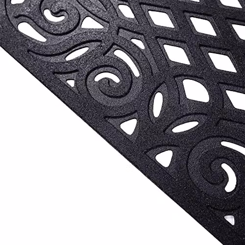 Nicoman Semicircular Rubber Outdoor Doormat in Black, W/D/H: 75 x 45 x 1 cm – 3