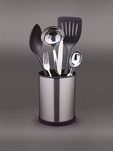 MasterClass Rotating Stainless Steel Utensil Holder, Silver, W: 18.5 cm, D: 14 cm – 2