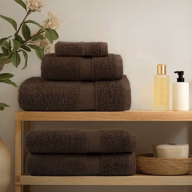 Berkfield Home SOLUND 6 Piece Premium Cotton Terry Towel Set in Brown, 600 gsm