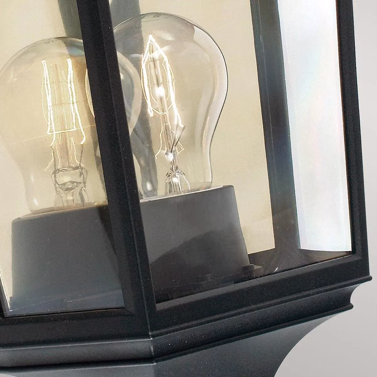 Netlighting Turin Black Outdoor Wall Half Lantern Light with IP65 Rating and E27 Socket – 3