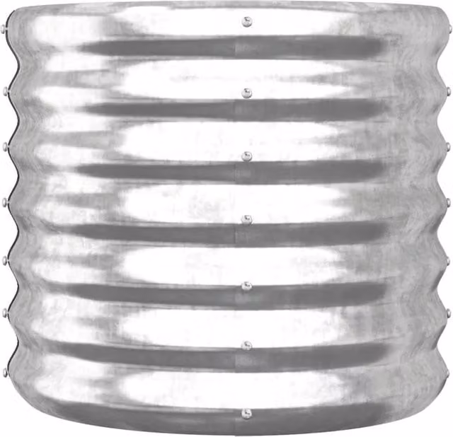 Berkfield Home Durable Steel Garden Planter Tub, Silver, W/D/H: 40 x 40 x 36 cm – 1