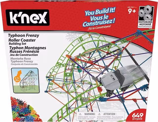 K'Nex Motorised Typhoon Frenzy Coaster 2 in 1 Building Set in Red and Multicolour
