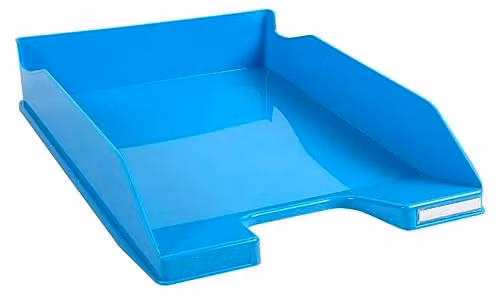 Exacompta Midi Letter Tray Combo in Turquoise Blue Glossy Plastic, A4 – 1
