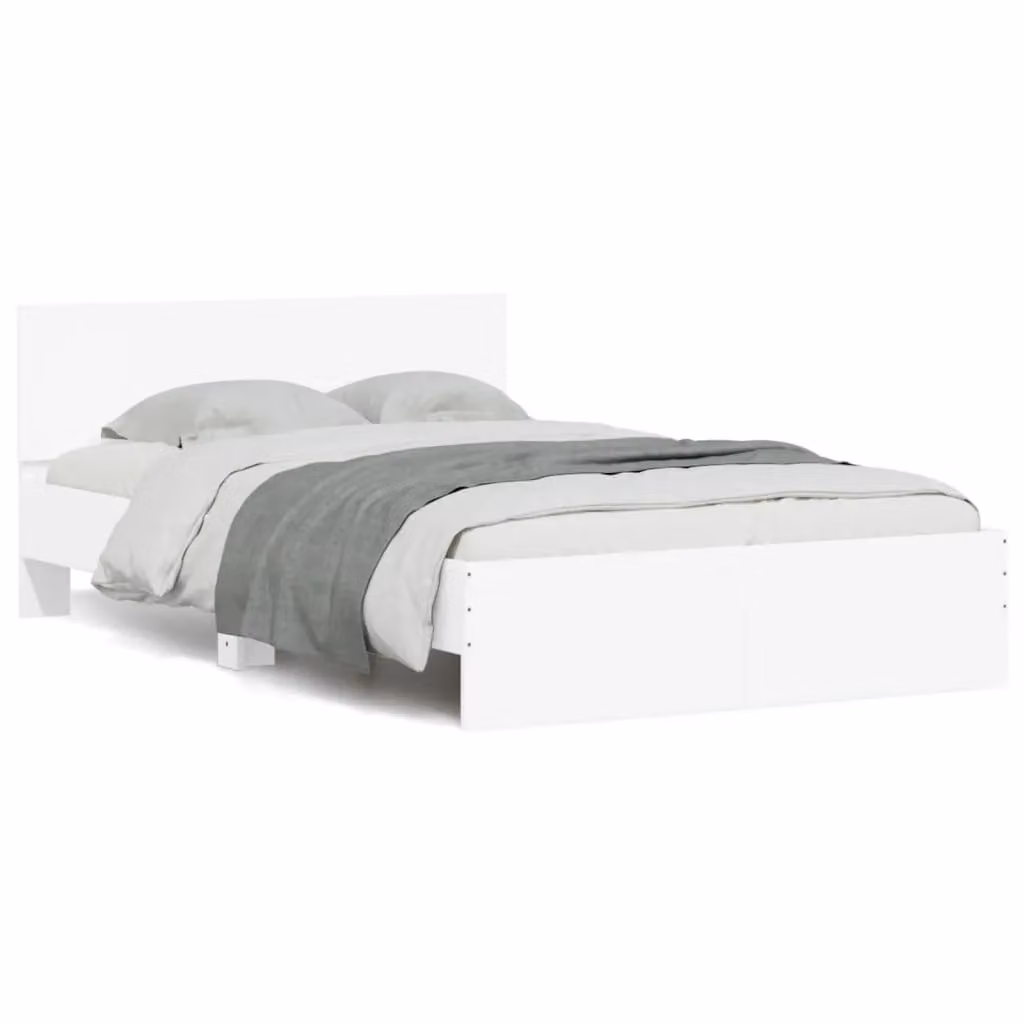 Berkfield Home White Double Bed Frame W: 135 cm, L: 190 cm – 2
