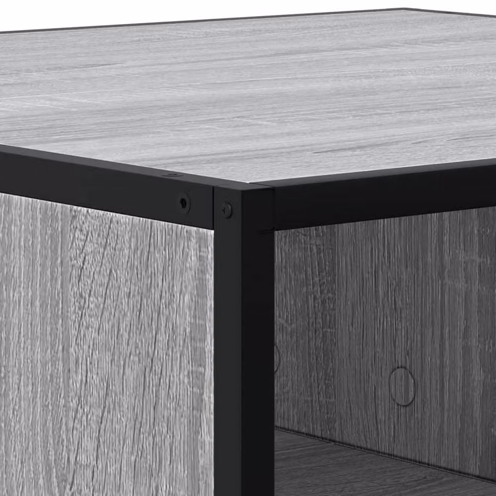 Berkfield Home Grey Sonoma Square Coffee Table with Metal Sled Base, W/D/H: 80 x 80 x 30 cm – 3