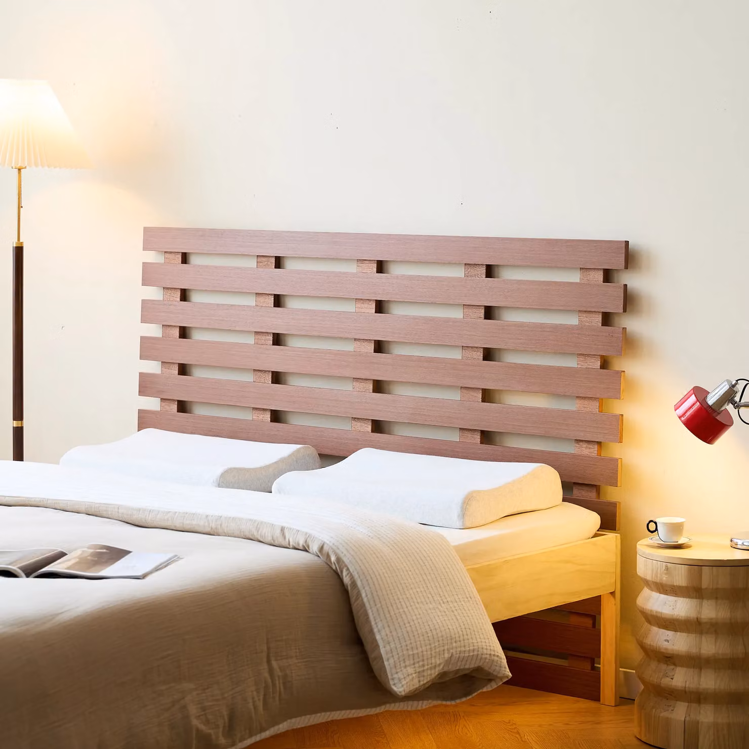 Nordlys Solid Wood Headboard in Brown Walnut Finish, EU King Size 180 x 200 cm – 2
