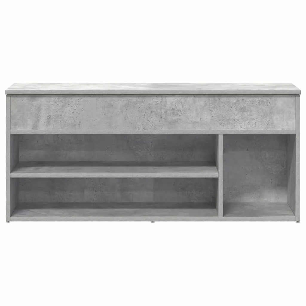Berkfield Home Shoe Bench in Concrete Grey, W/D/H: 102 x 30.5 x 45 cm – 3