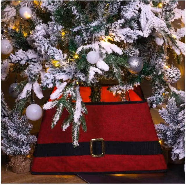 Netagon Santa's Belt Design Tree Skirt in Red – 4