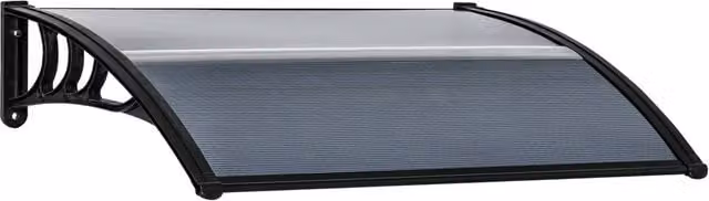 Matteo Black Door Canopy Awning Polypropylene Window and Porch Rain Shelter W: 100 cm, D: 75 cm