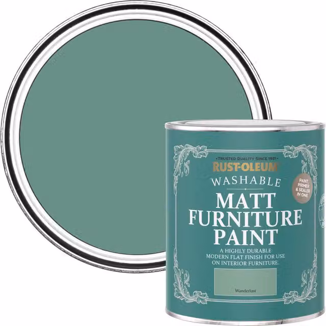 Rust-Oleum Wanderlust Matt Furniture and Skirting Board Paint, Green, 0.75 l – 1