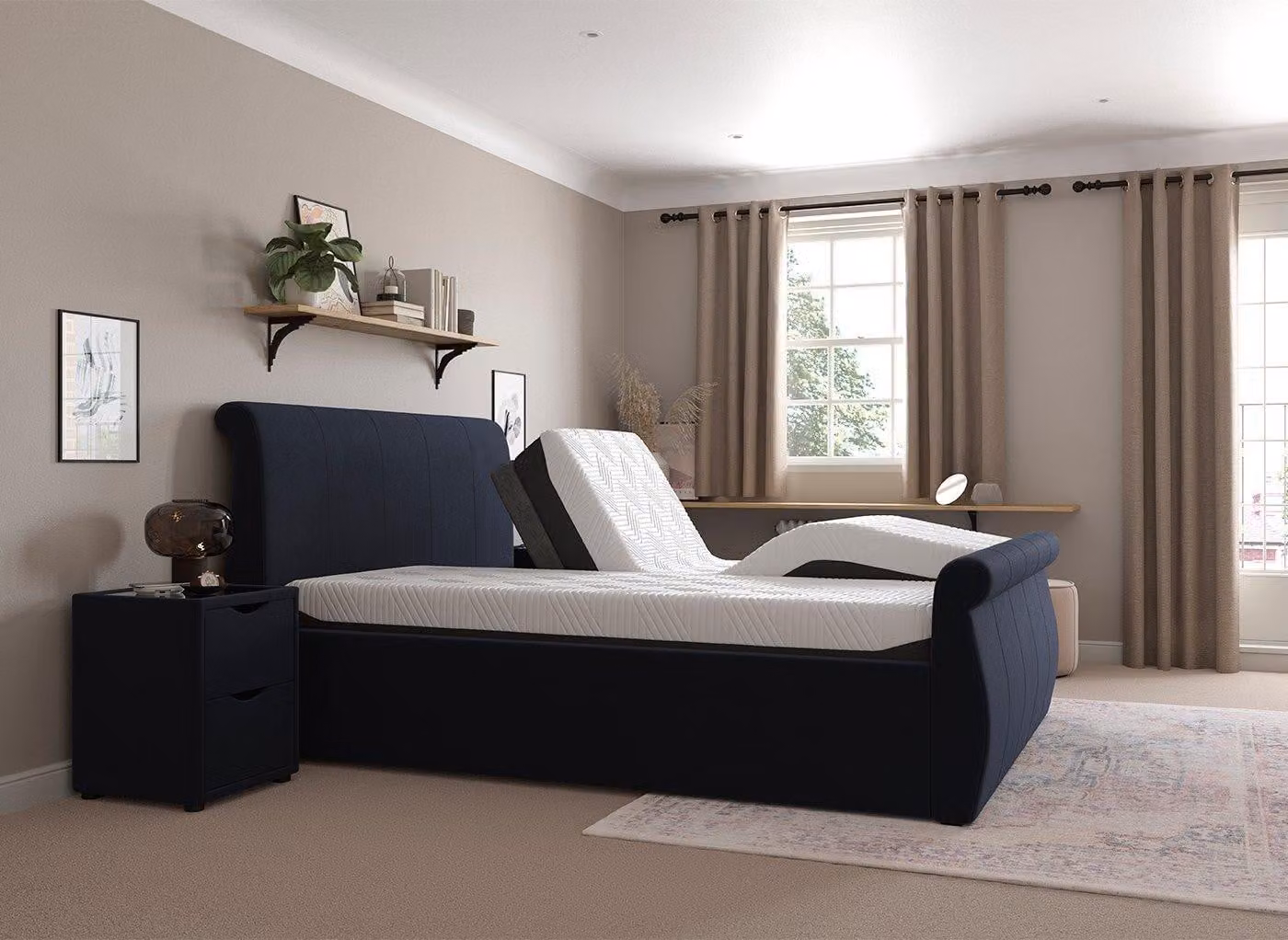 Dreams Lucia Sleepmotion Super King 200 u&i Adjustable Upholstered Bed Frame, W: 180 cm x D: 200 cm