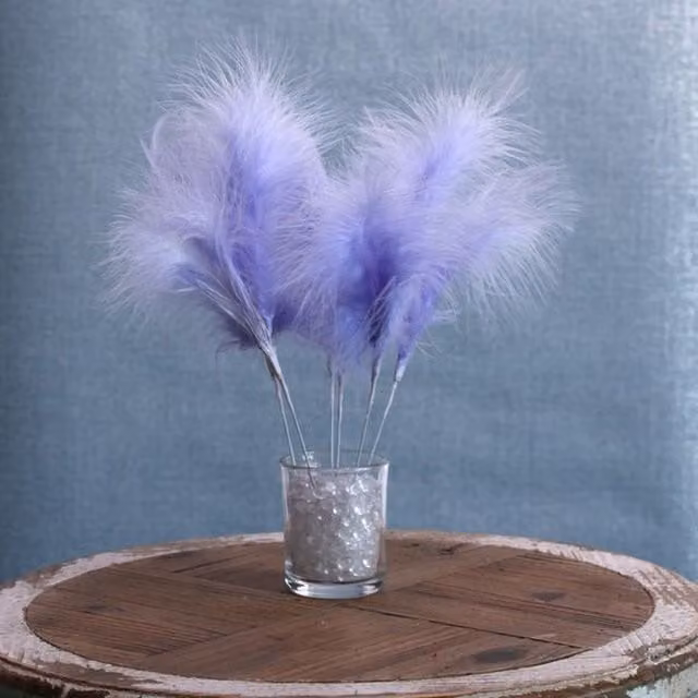 Kingsbury Gifts Pack of 6 Light Purple Fluff Feathers for Party Decor