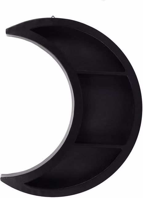 Uniqueful Crescent Moon Wall Mounted Shelf in Black