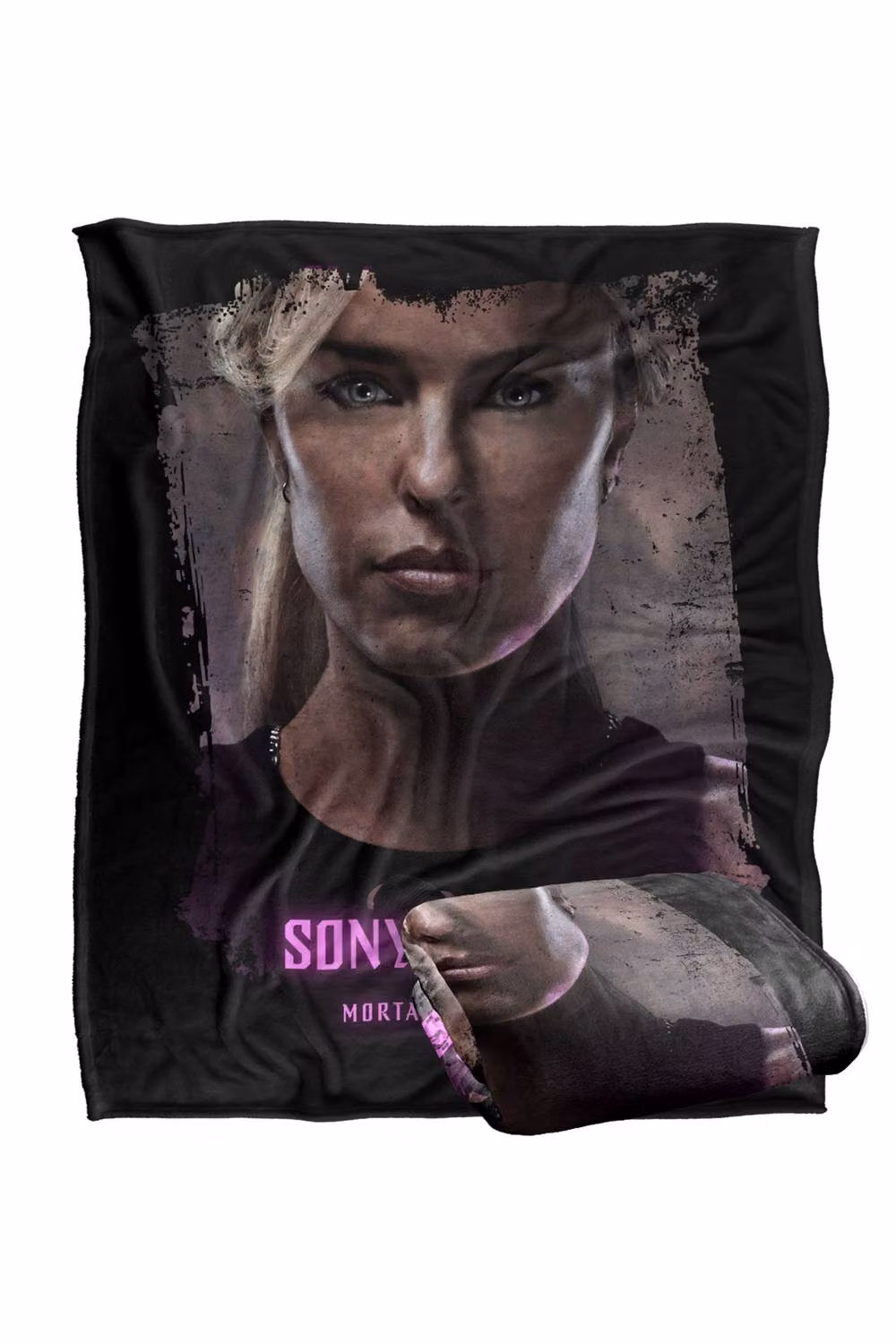 Warner Bros. Mortal Kombat 2 Sonya Blade Portrait Super Soft Fluffy Throw Blanket, Multicolour, Large – 2