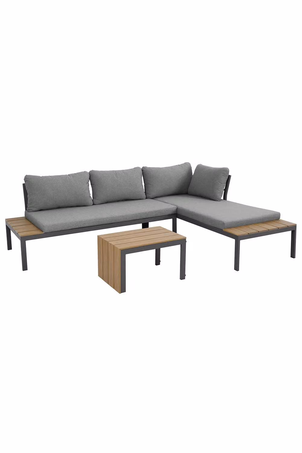 More4Homes Tampa Garden Corner Sofa Set with Table in Grey – 4