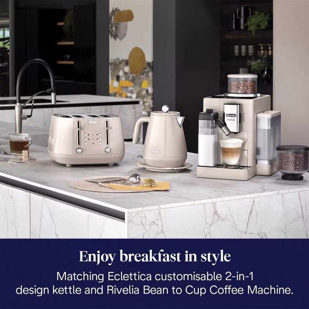 DeLonghi Eclettica Toaster in Beige and Cream with Stainless Steel and Metal Finish – 4