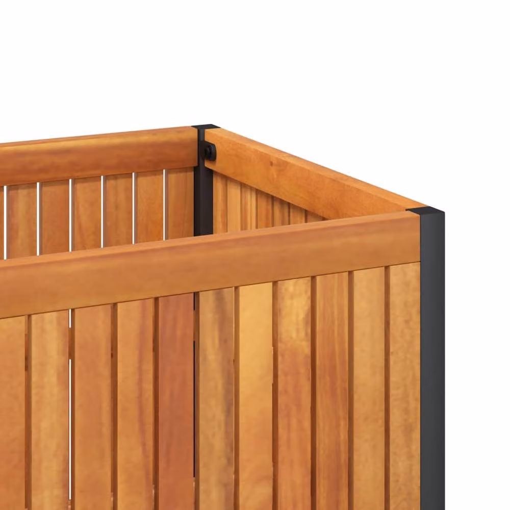 Berkfield Home Garden Planter in Brown Solid Wood and Steel, W: 45 cm, D: 30 cm, H: 27.5 cm – 5