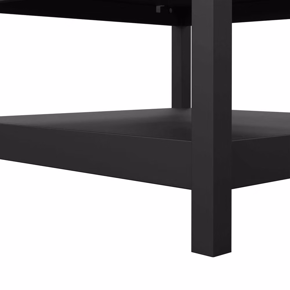 Wyld Haus Gossmere Matt Black Square Wood Coffee Table – 4