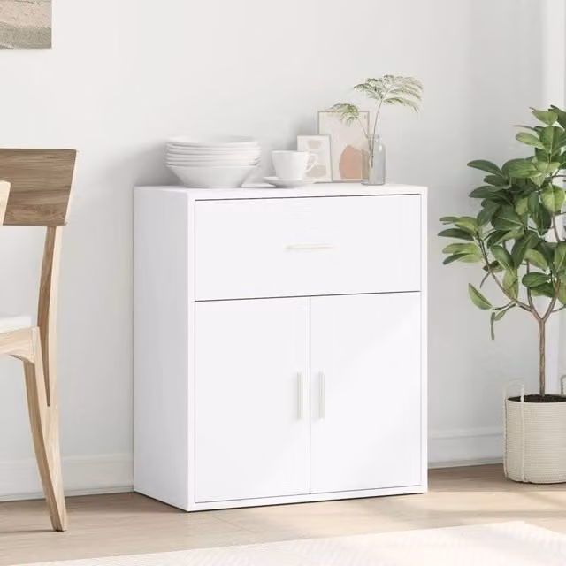 Berkfield Home White Modern Sideboard in Engineered Wood W/D/H: 60 x 31 x 70 cm – 1