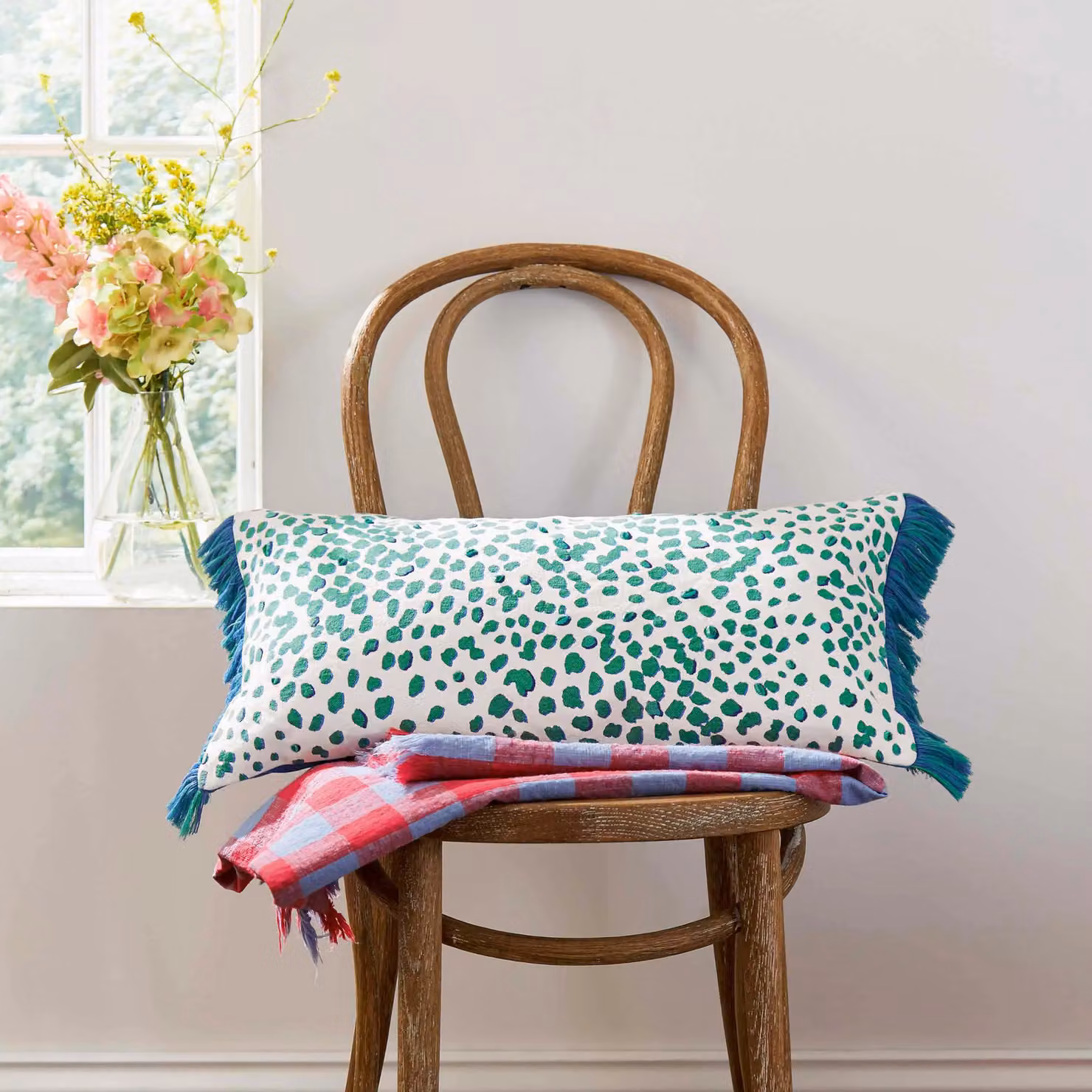 Joules Multicolour Floral Cotton Rectangular Cushion W: 60 cm – 2