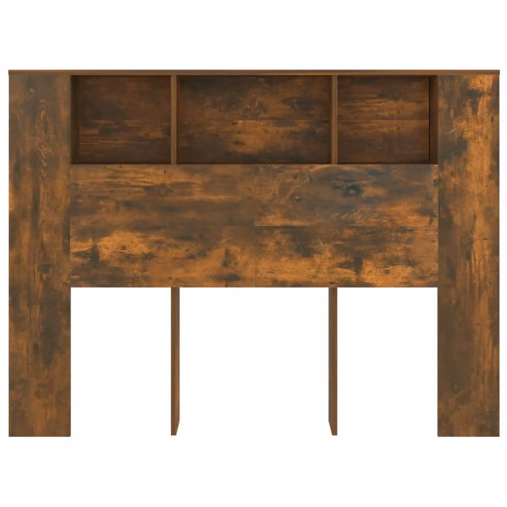 Berkfield Home Smoked Oak Headboard Cabinet in Brown, W: 140 cm, D: 18.5 cm, H: 104.5 cm – 2