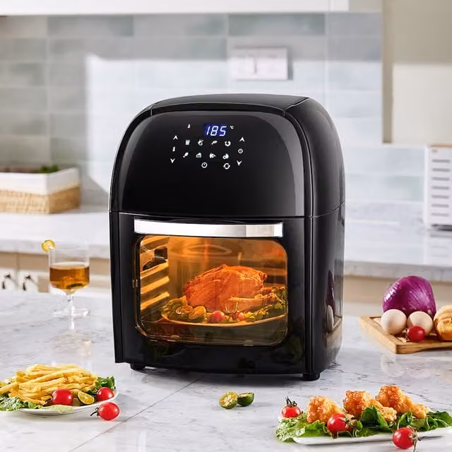 Living Star Premium Hot Air Fryer with Rotisserie, Black