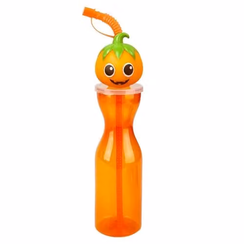 The Boo Crew Halloween Drinking Bottle with Straw, Orange, 500ml