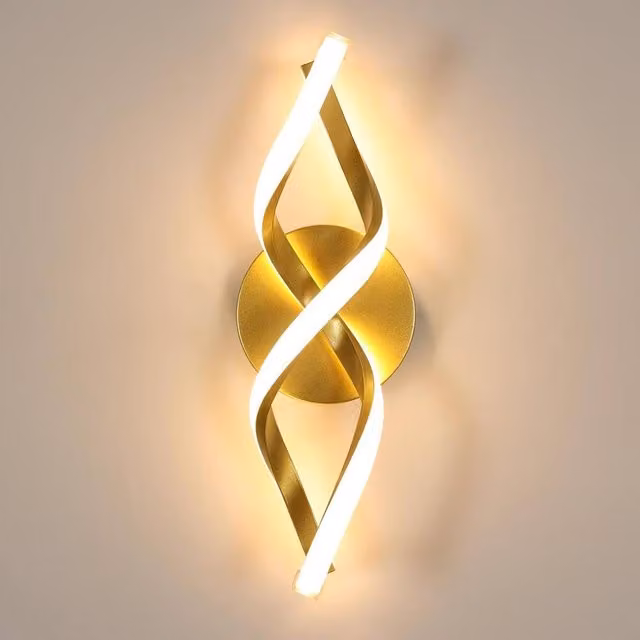 Goeco Modern LED Wall Light in Gold with Curved Arc Design and Warm White 3000K Illumination