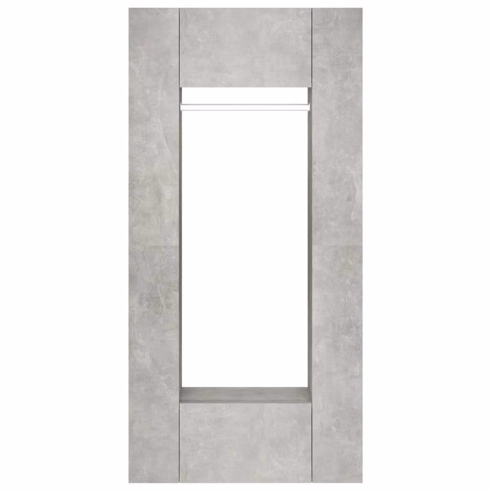 Berkfield Home Set of 2 Modern Hallway Cabinets in Concrete Grey and White Glossy Engineered Wood – 2